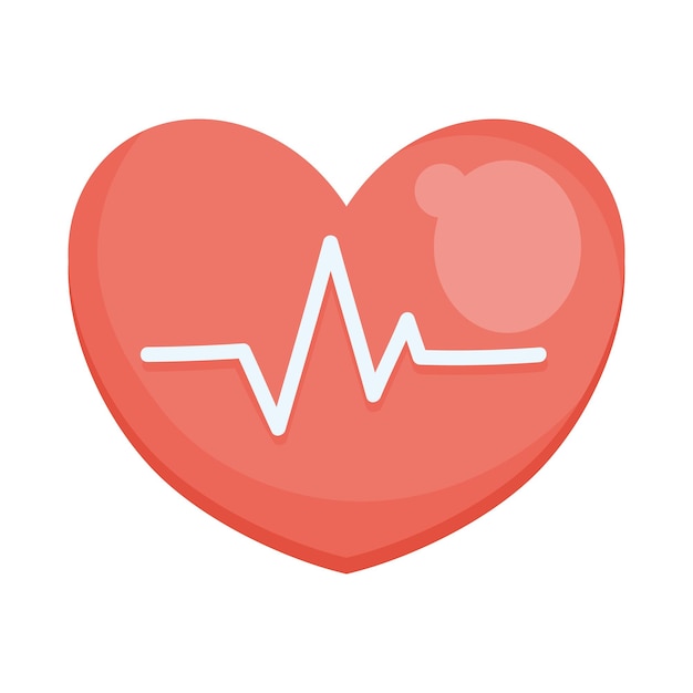 Free vector heart cardio with heartbeat