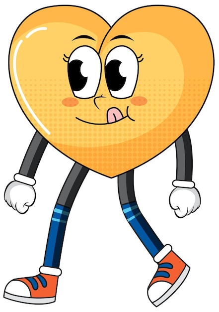 A heart cartoon character on white background