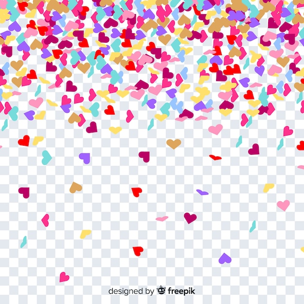 Heart confetti background