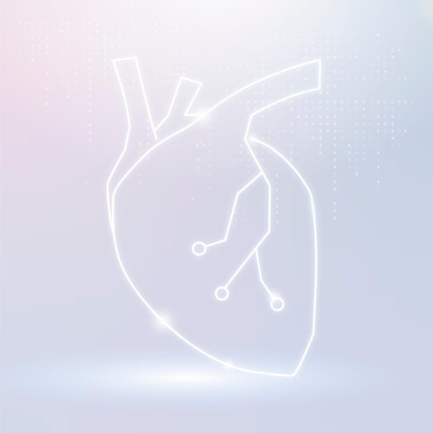 Free Vector heart icon vector for cardiac technology