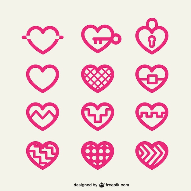 Free Vector heart icons