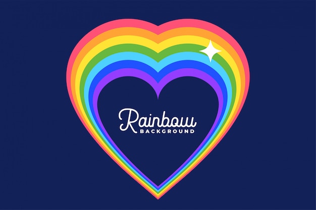 Heart love rainbow with star background