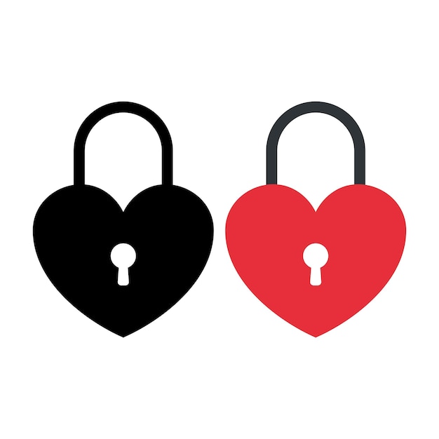 Free vector heart padlocks set of two