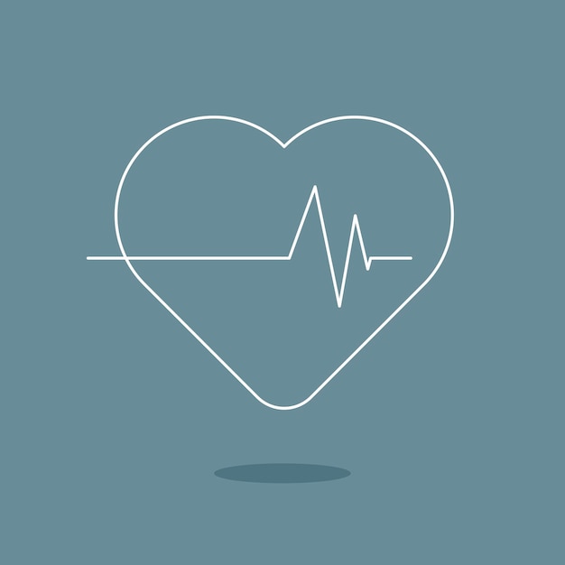 Heart rate medical icon vector