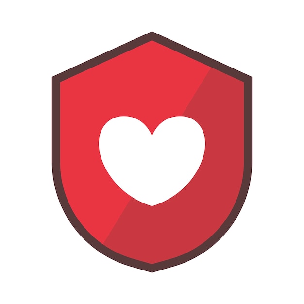 Free Vector heart on red shield