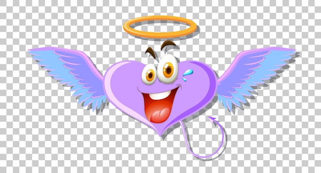 Free Vector heart shape angel with facial expression