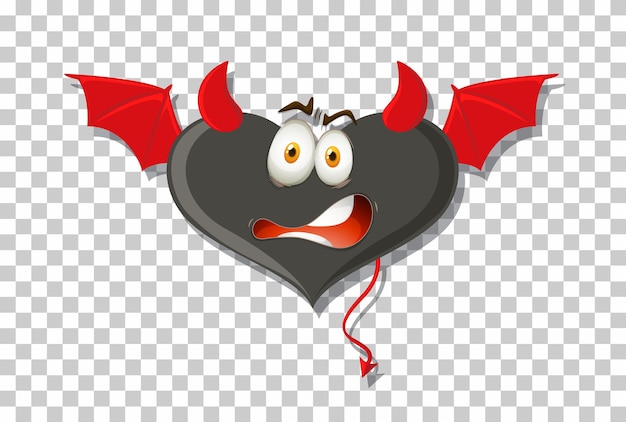 Free Vector heart shape devil with facial expression