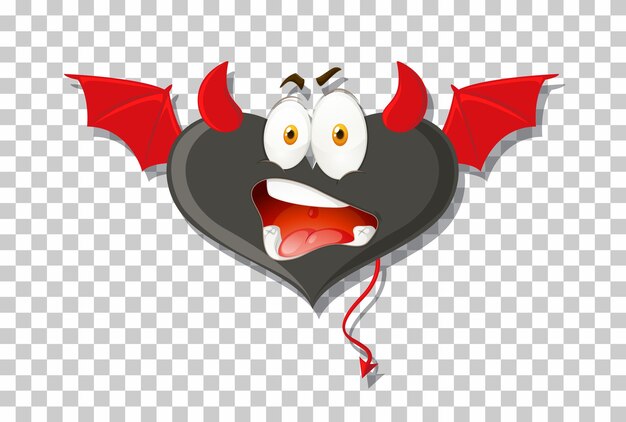 Heart shape devil with facial expression