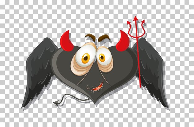 Free Vector heart shape devil with facial expression