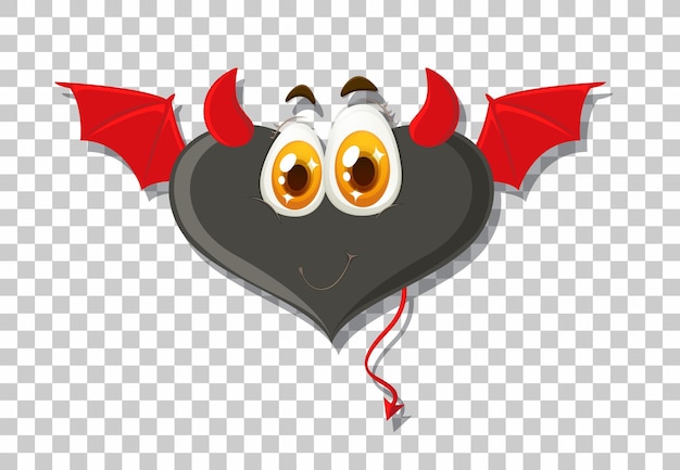 Free vector heart shape devil with facial expression