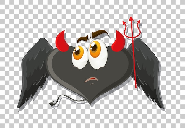 Heart shape devil with facial expression