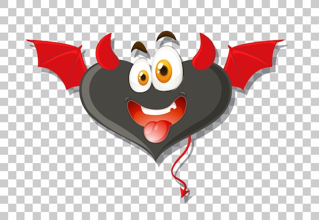 Free vector heart shape devil with facial expression