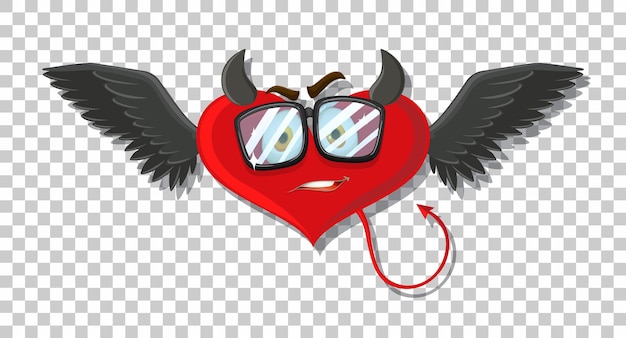 Heart shape devil with facial expression