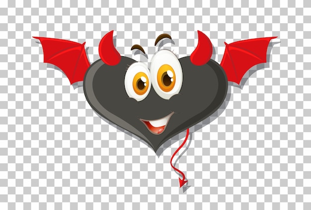 Free vector heart shape devil with facial expression