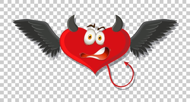 Heart shape devil with facial expression