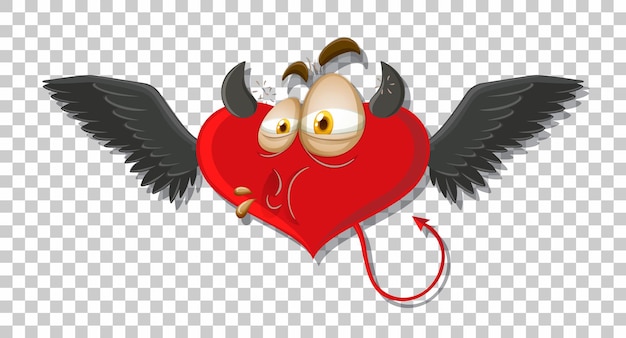 Heart shape devil with facial expression