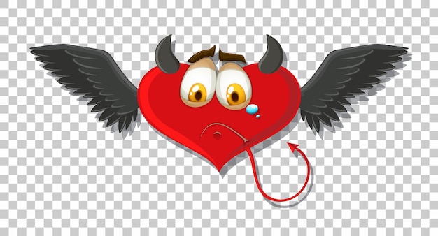 Free vector heart shape devil with facial expression