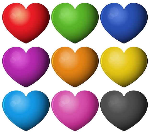 Free Vector heart shape in different colors