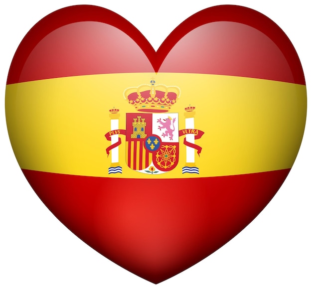 Free Vector heart shape icon for spain flag