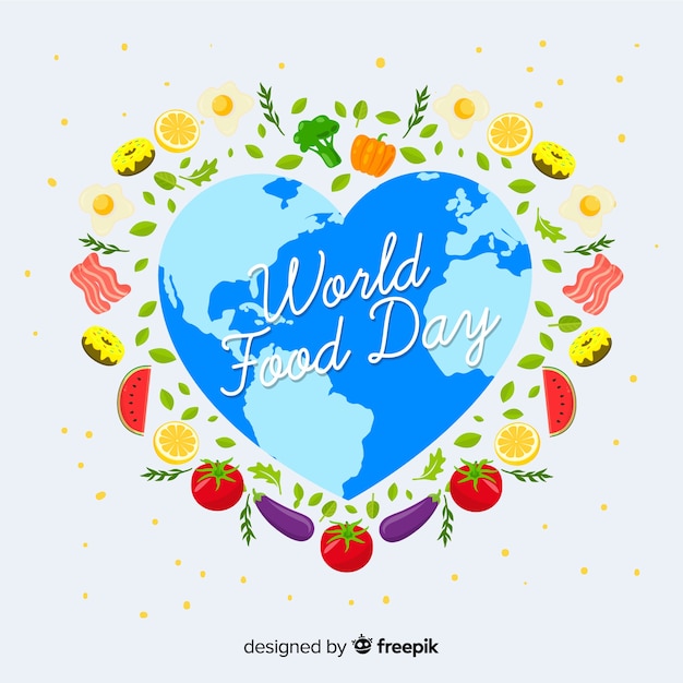 Heart shape of world for food day