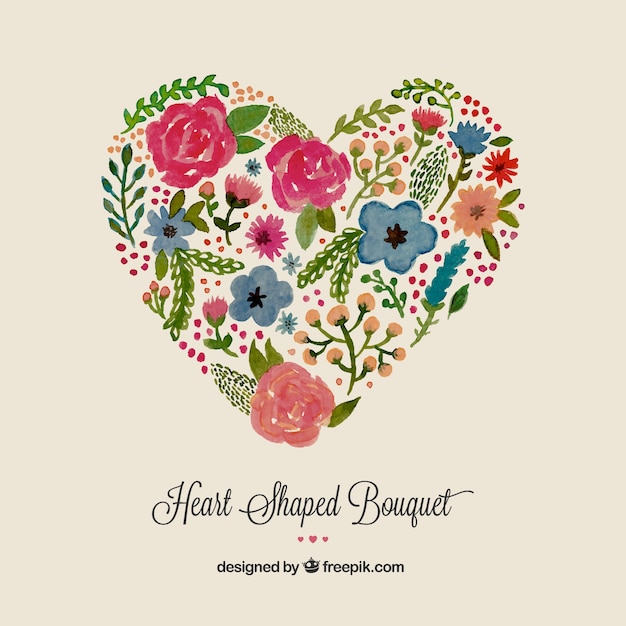 Free Vector heart shaped bouquet