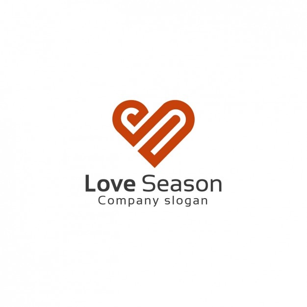 Free Vector heart shaped logo template