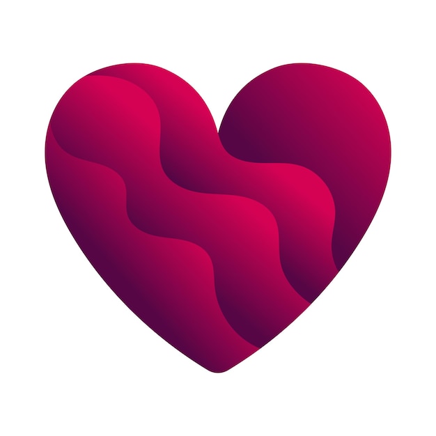 Free vector heart waves logo