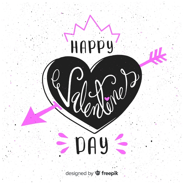 Free Vector heart with arrow valentine background