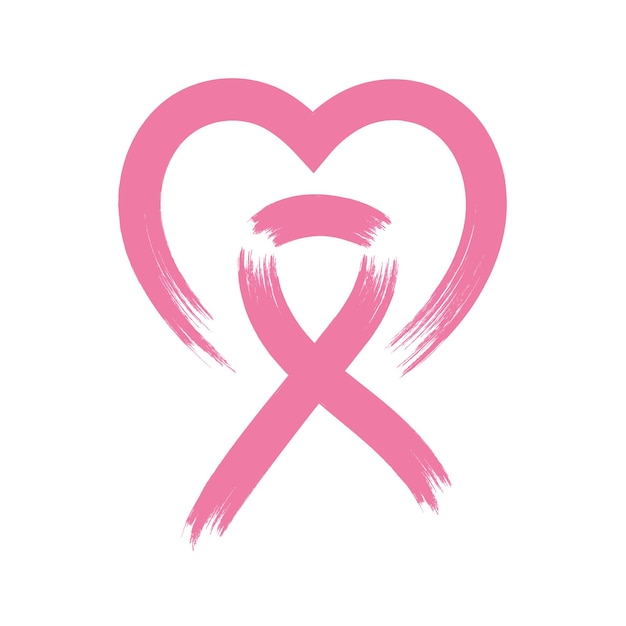 Free vector heart with awareness ribbon