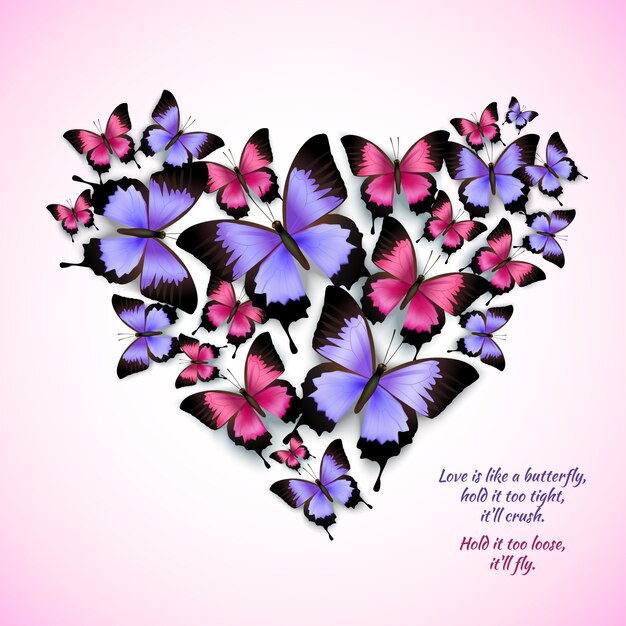 Heart with butterflies