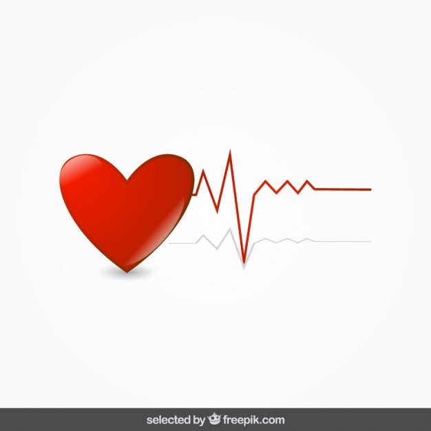 Heart with electrocardiogram