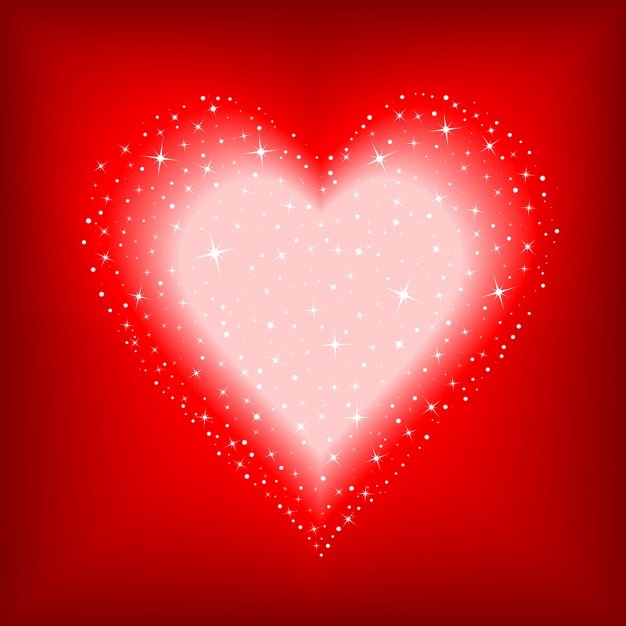 Free vector heart with lights on a red background