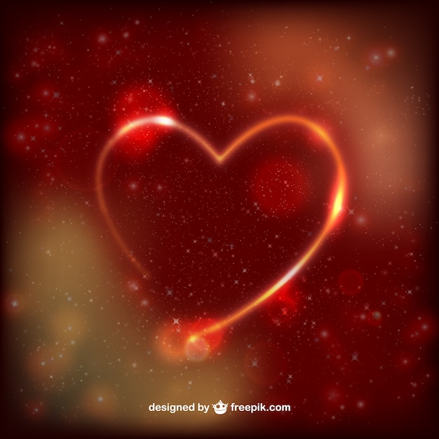 Free Vector heart with sparkles