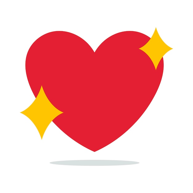 Free Vector heart with stars flat