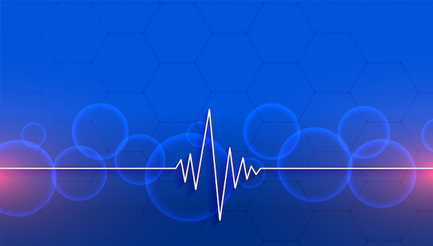 Heartbeat line medical and healthcare blue design