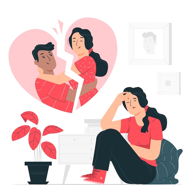 Free Vector heartbroken concept illustration