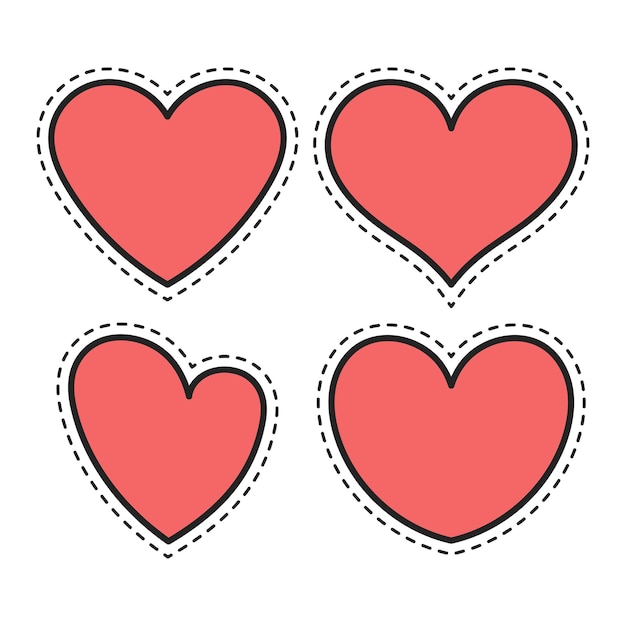 Free Vector hearts cutout style set