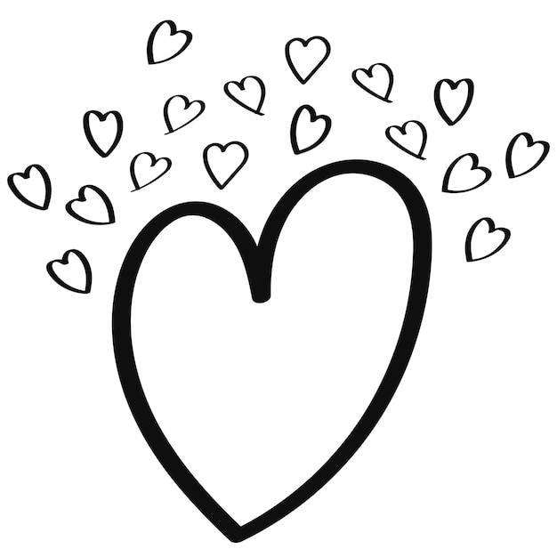 Free Vector hearts hand drawn doodle