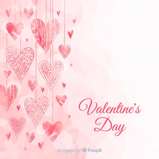 Hearts hanging valentine's day background