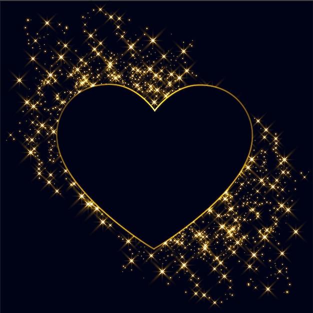 Free vector hearts made with golden sparkles background