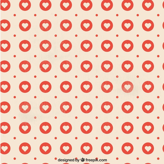 Free Vector hearts pattern in stamp style