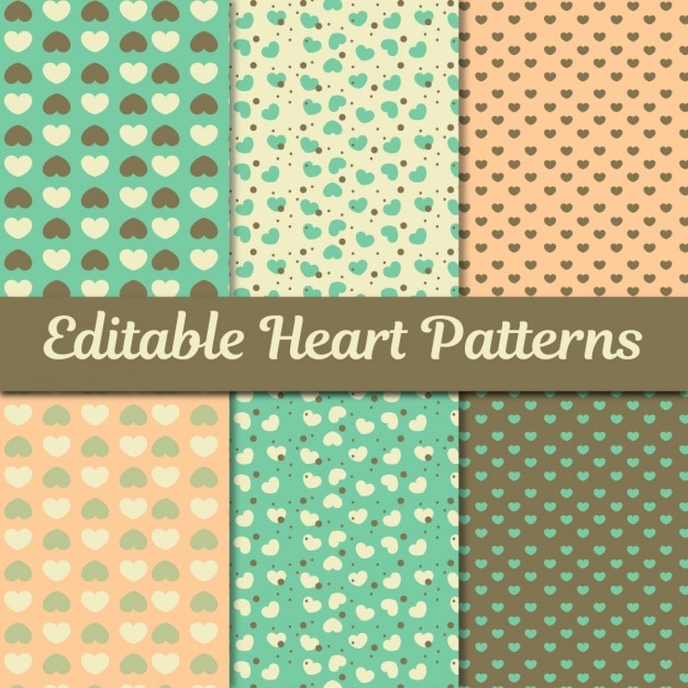 Free Vector hearts patterns collection