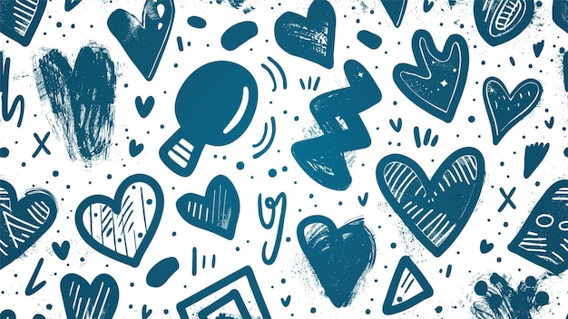 Free Vector hearts seamless pattern