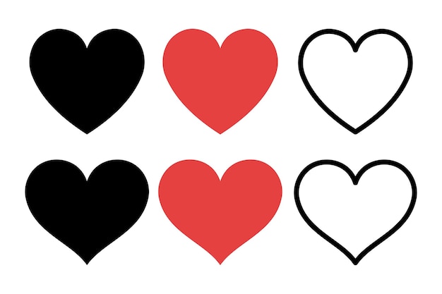 Free Vector hearts set multiple styles