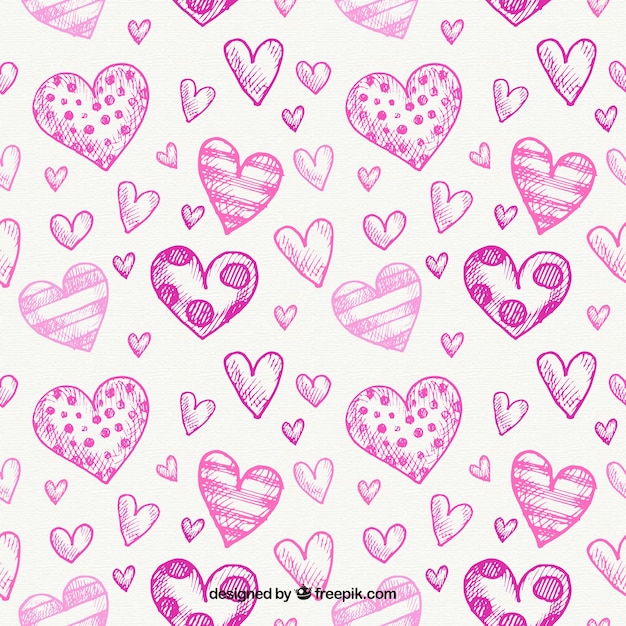 Hearts sketches pattern