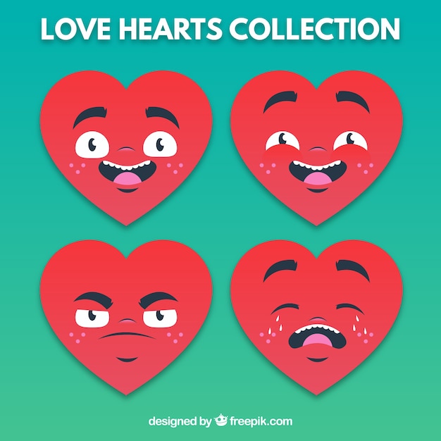 Free Vector hearts smileys