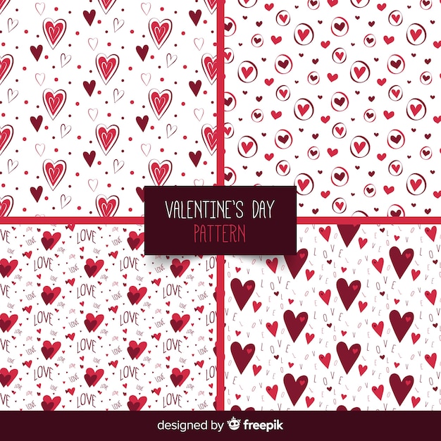 Free Vector hearts valentine's day pattern