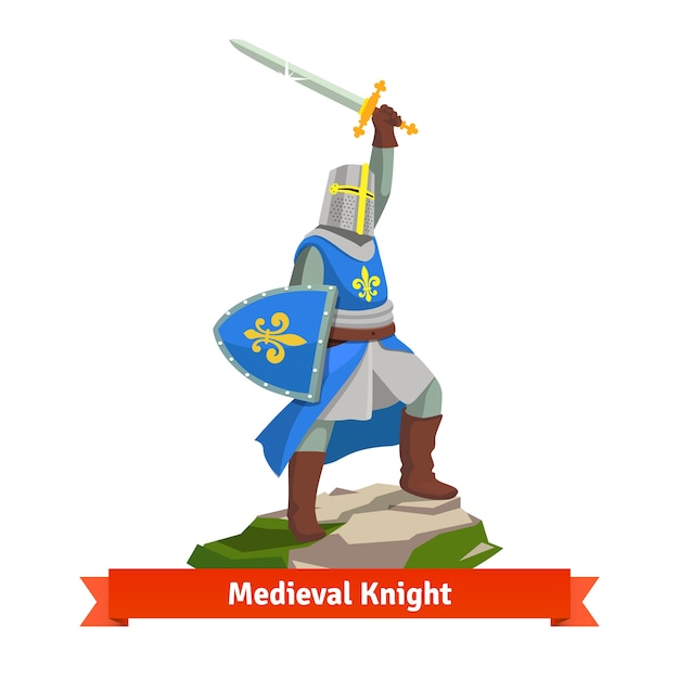 Free Vector heavy armoured french medieval knight