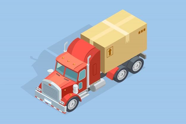 Free Vector heavy truck isometric template