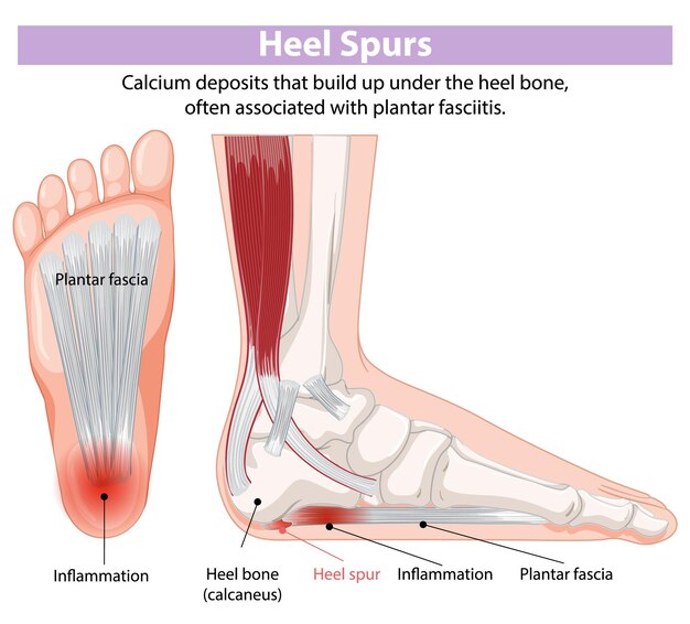 Free Vector heel spurs and plantar fasciitis